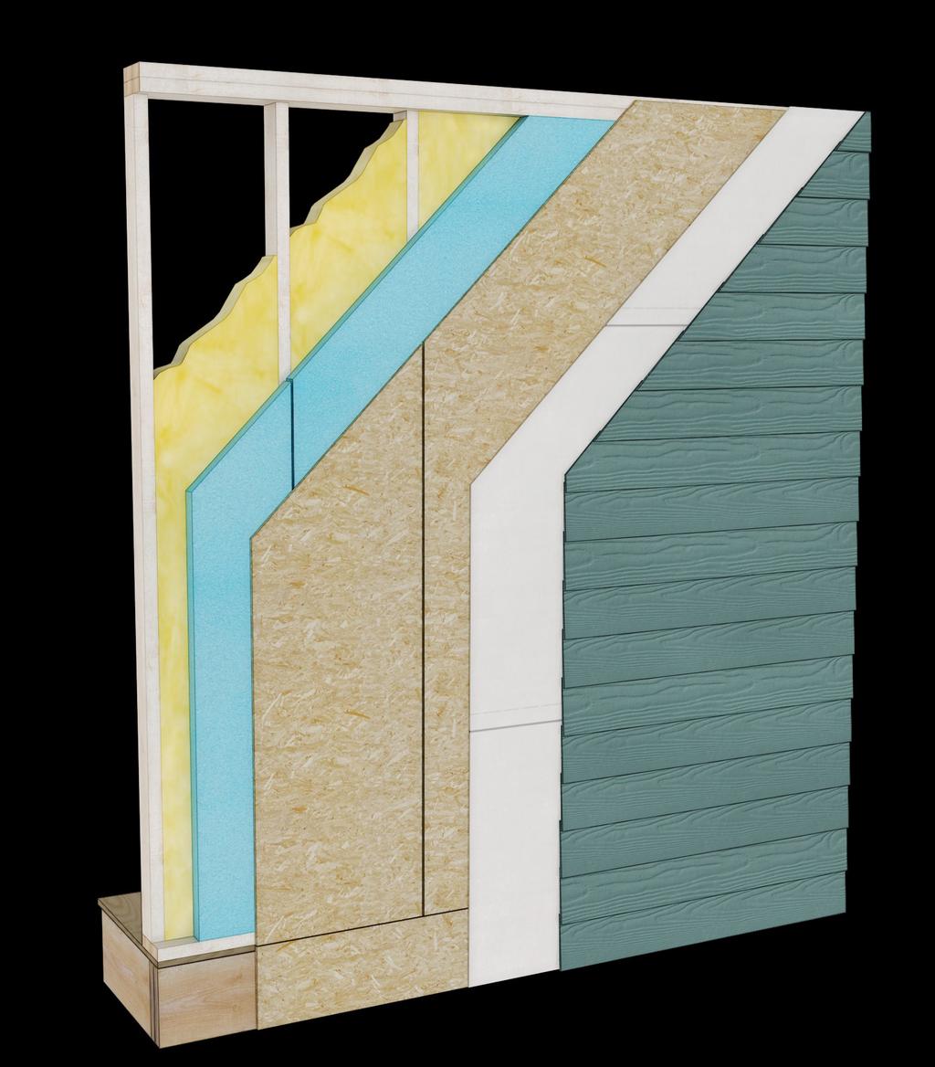 Structural Wood Sheathing 2x4 Insulating sheathing Optional, exterior to (or in place of) the structural sheathing 2x4 Exterior to the plates and foam sheathing.