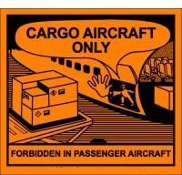 or 50 g of a Category A infectious material then a Cargo Aircraft Only label is needed: All labels must be flat on one side of