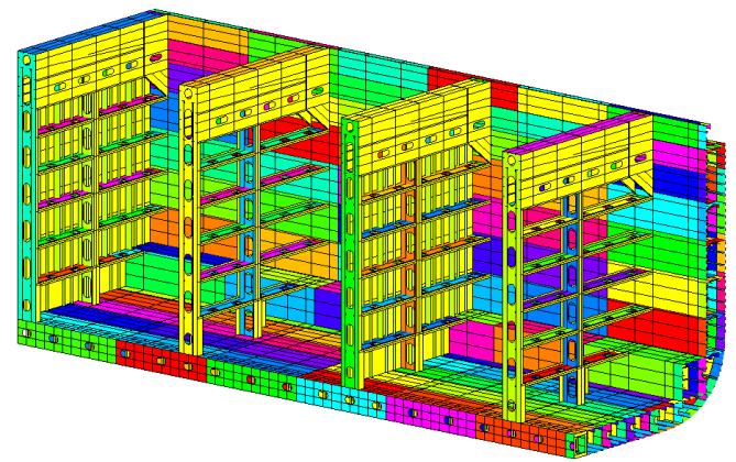 A. Hull Structural Modeling Using Poseidon Software The building of the structural model is based on the structural concept defined previously.