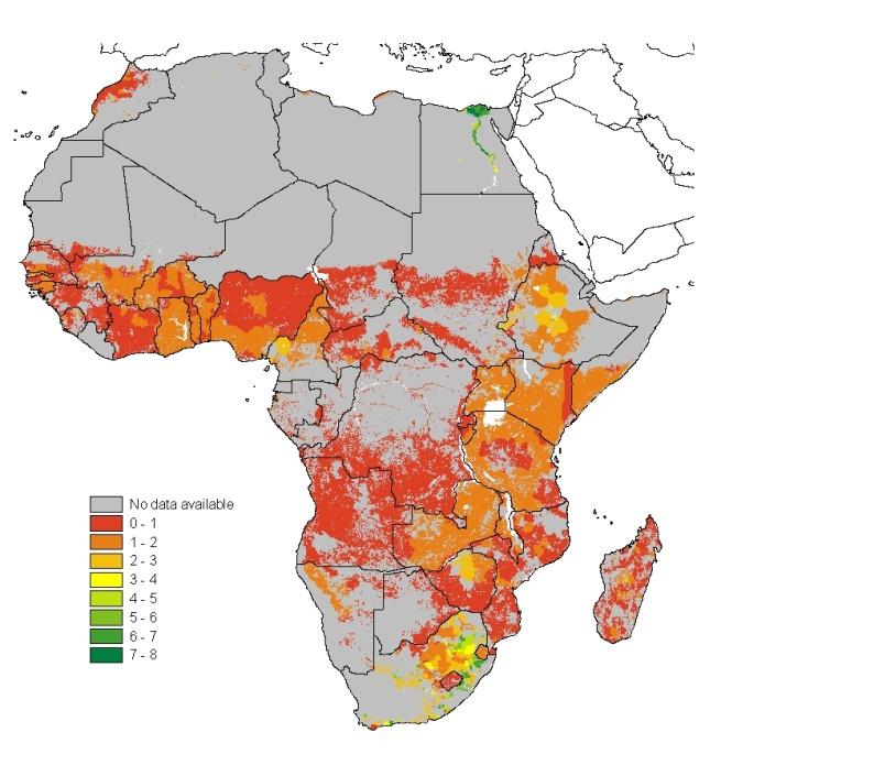 Production potentials African continent Current yield Yield