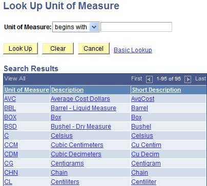 Unit of Measure Choose a default unit of measure for your requisition lines.