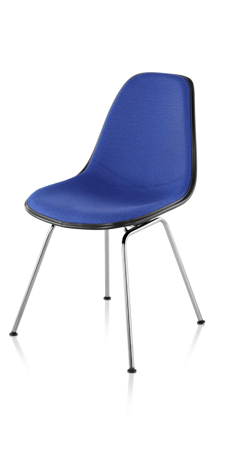 Eames Upholstered Molded Fiberglass Side Chair 4-Leg