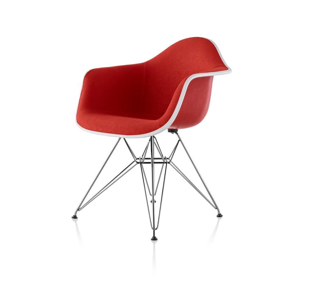 Eames Upholstered Molded Fiberglass Armchair Wire