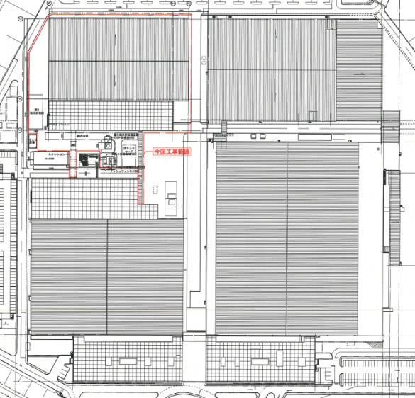 Building 17,165 m2 Production Building 130m Office Building Tokyo Electron Miyagi Ltd.