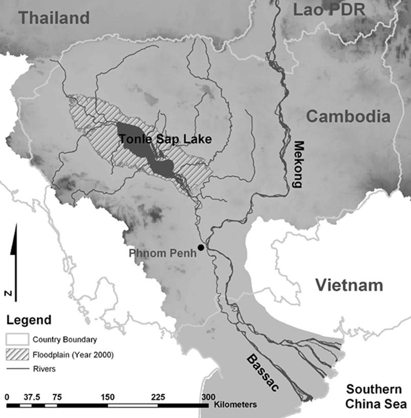 Figure 1 Lower Mekong Basin with Tonle Sap Lake. 3. PHYSICAL-CHEMICAL CONDITIONS The weather in the lake area is dominated by the monsoon.