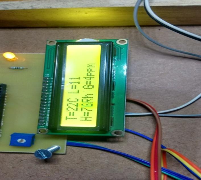 Intensity, concentration of CO by using different sensors. These sensed parameters are monitored by giving the command to run the actuator circuitry. LCD will display sensed parameter values.