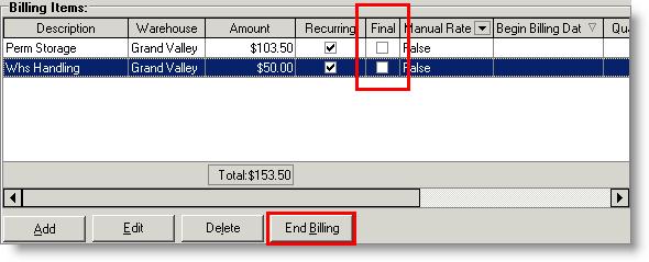 12. Press Save & Close or Save & New to define an additional billing item record.