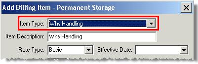 Figure 24: Storage Item Type in use within Recurring Billing Setup Creating a new Storage Item Type 1. Access the Mover s Suite Administration, 2. Open AFS > Storage > Storage Item Type, 3.