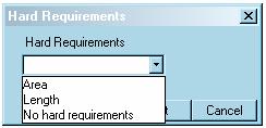 Figure A9. Hard Requirement Dialog Box Area: Selecting Area displays a dialog box with the areas of all the sites.