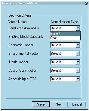 Length: Selecting Length displays a dialog box that shows the shortest distance from the sites to the TTC, from the Input Criteria Performance step.
