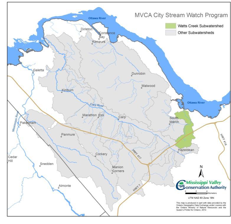 Monitoring Activity in the City of Ottawa In 2012, Mississippi Valley Conservation Authority (MVCA) and the Friends of the Carp River (FCR) collaborated to undertake a broad scale assessment of