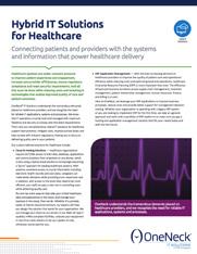 Solution Sheet Connecting patients and providers with the technologies that power healthcare delivery Can Hybrid Cloud Simplify Healthcare?