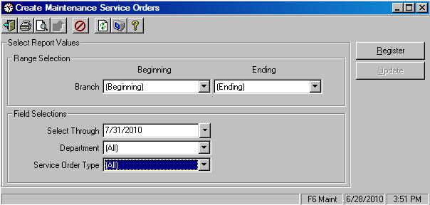 Generating Maintenance Service Orders and Invoices This process is used create the new service orders and work orders all of the billing and service contract records that are due.
