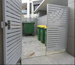 container storage areas generally (a) (b) (c) (d) (e) waste container storage areas are to be attractively designed to minimise their visual impact on the streetscape and surrounding areas; waste and