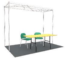 posters required: Trestle table with drape and two chairs Exhibitor name sign Carpet Area for pull-up poster or literature stand or bag stand Vacuum of area prior to show