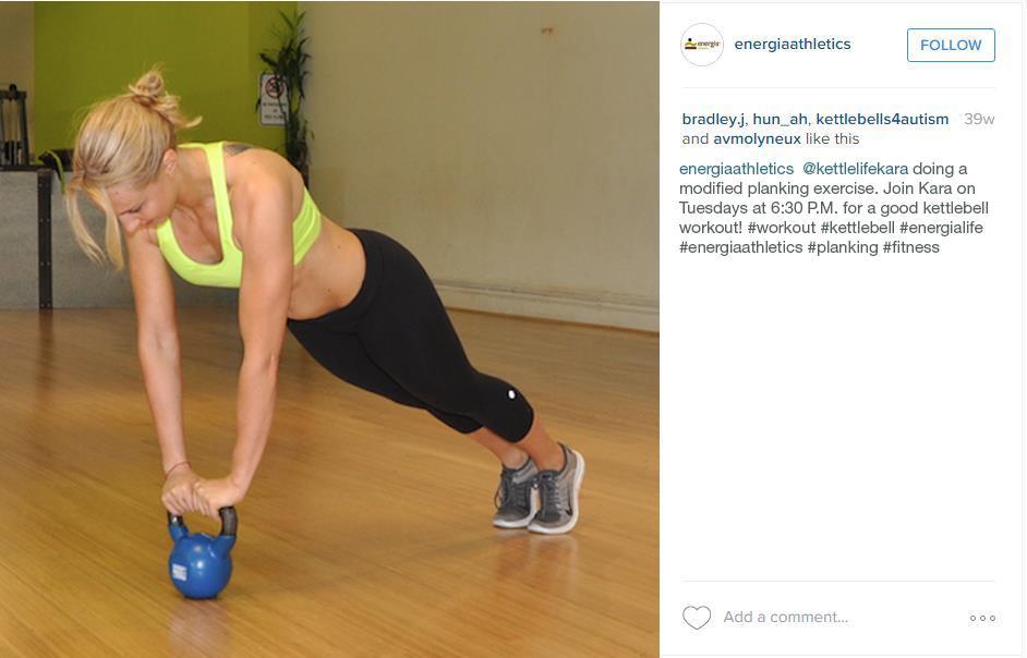 Instagram Post images of products sold in store Post staff recommendations for exercises, products Share images of classes in action Post images of staff (staff highlight of the week) doing Energia