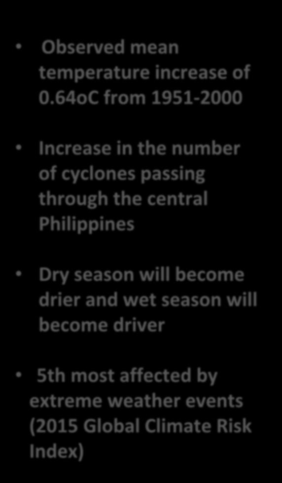 passing through the central Philippines Dry season will become