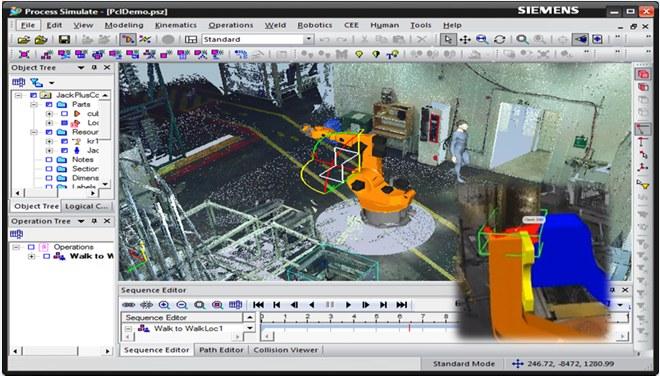 assembly process in the real plant context Adjust simulation layout according to as built
