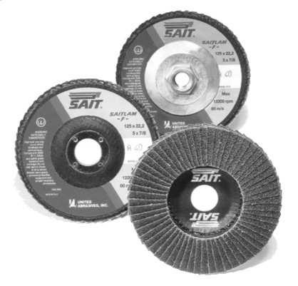 Flap Discs (Cont.) High Performance (Cont.) Saitlam (Flat Shape) (Cont.) Part Mat l Dia. Arbor Grit No.