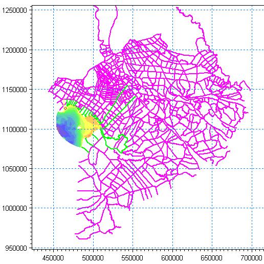 COMBINED 1D & 2D The 2D-hydraulic network set for the entire Bay of Rach Gia The network is