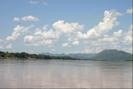 Mekong river upstream of Sanakham dam site