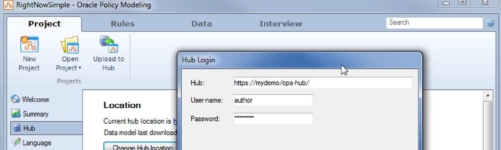 Oracle Policy Automation Hub