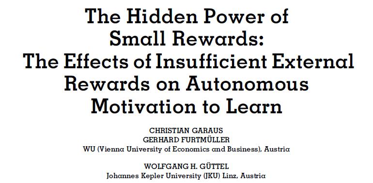 Research suggests that expected, tangible rewards undermine autonomous motivation because individuals