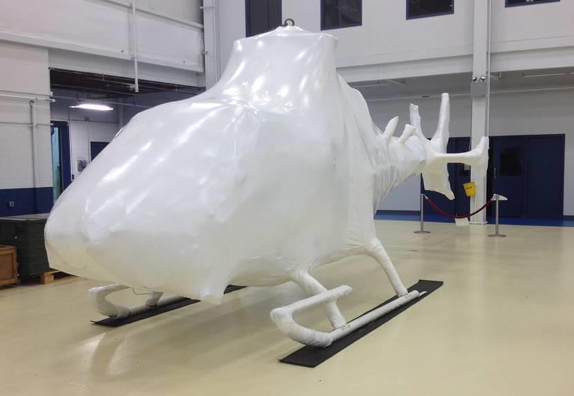 Helicopters need to be Bubble/Shrink-Wrapped to avoid any damages Helicopters will be bubble shrink wrapping to avoid any road debris/damages - weather protection - as the preferred method for