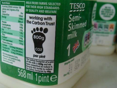 footprint Tesco has labeled 120 products