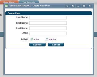2 Select Manage Users. 3 Click Create New User. Result: the User Maintenance screen appears. 4 Complete the User Maintenance-Create New User screen.