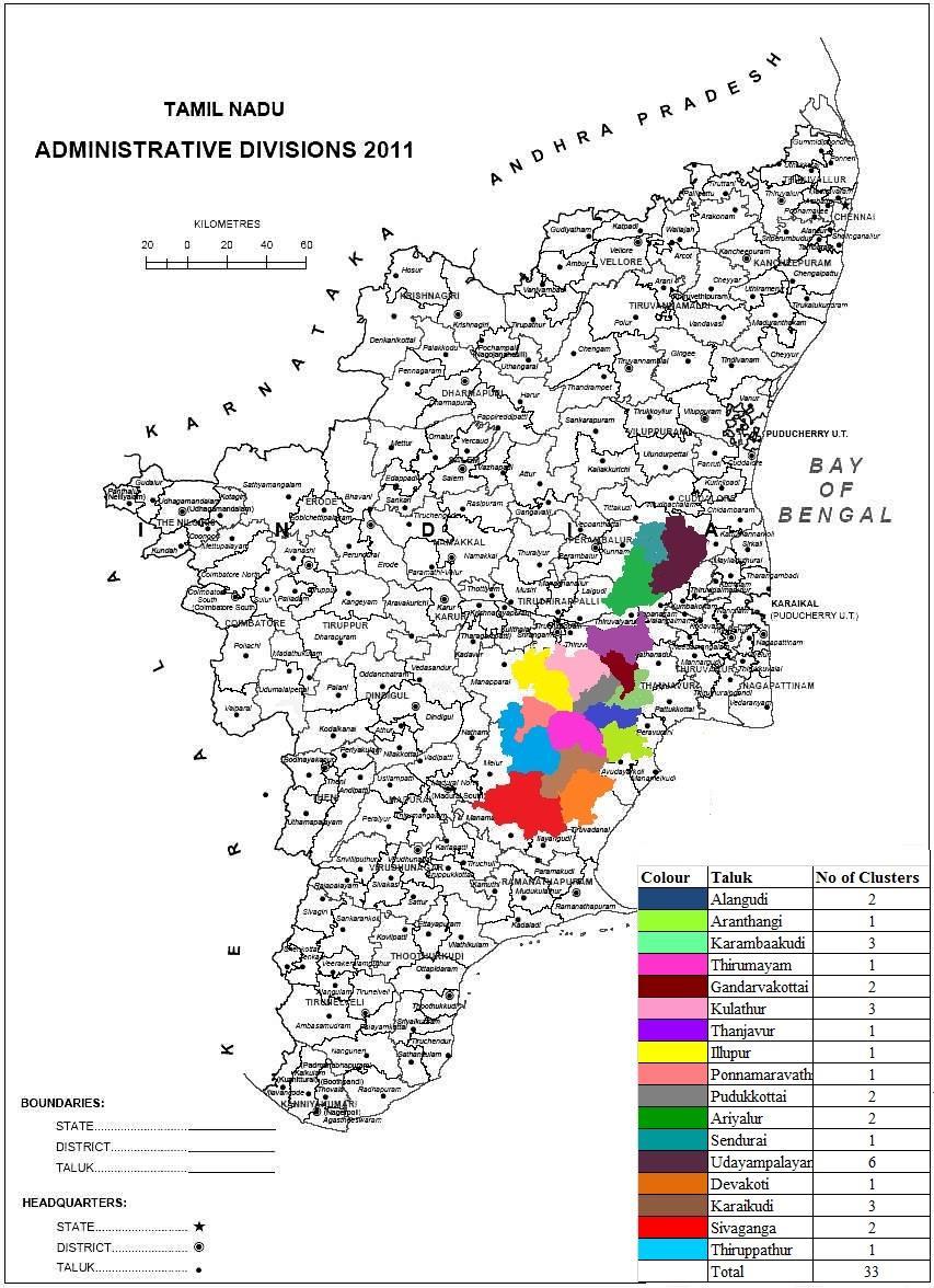 Fig. Cluster area maps TNPL