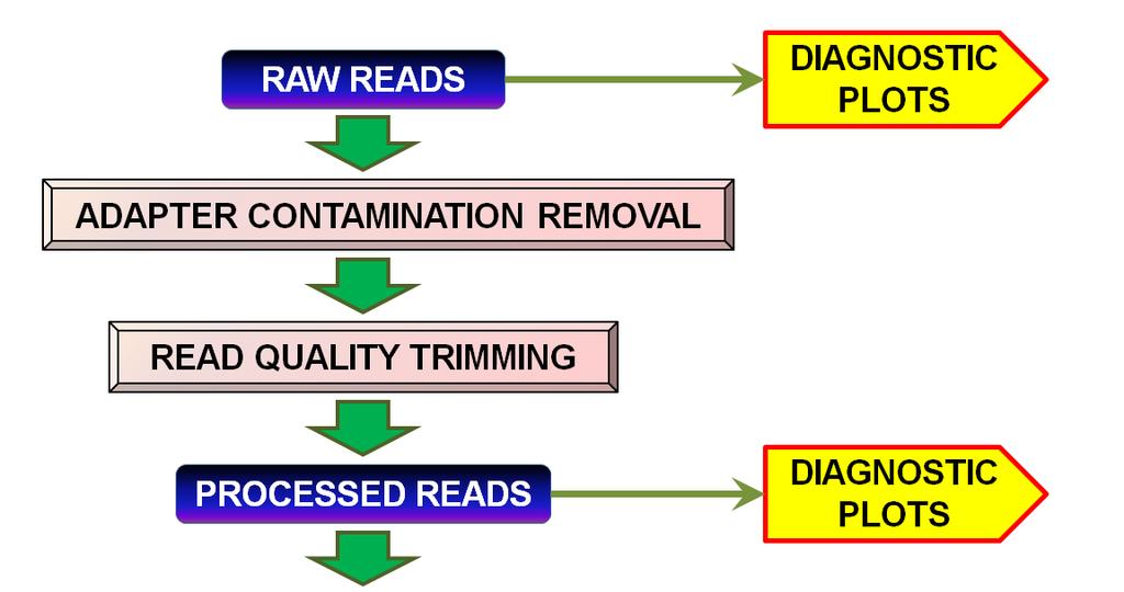 Read QC and Trimming Scythe Sickle Stringency of trimming depends on read length and downstream processing.