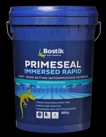 PRIMESEAL IMMERSED RAPID First choice for immersed applications Two component water-based, acrylic modified cement-based, Class 3 waterproofing membrane system that meets the requirements of AS3740