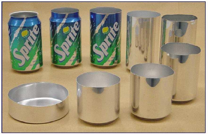 Materials selection for beverage can (1) Strong requirements No seam, no leak Use as little metal as