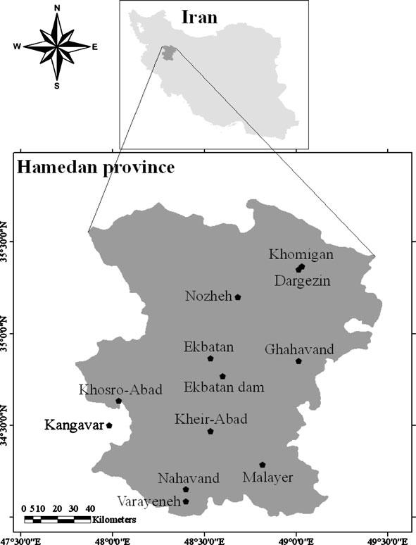 100 H. Tabari, S. Marofi Fig. 1 Geographic location of the study region and the stations one neighbouring station (Kangavar) was combined.