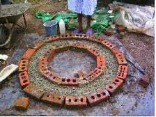 How to make a concrete ring beam If bricks are not available, but we have good river sand and fresh cement we can make a concrete ring beam to place the slab on.
