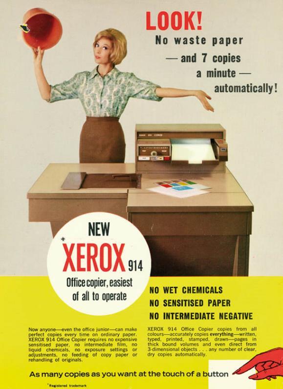 Leasing a Machine Builder Innovation - Past Important business model innovation 1959: Xerox delivers model 914 to the market only via