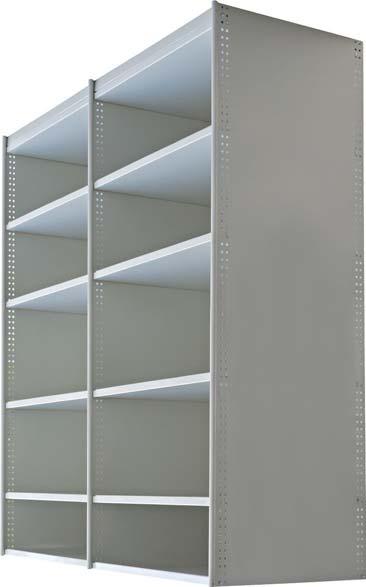Steel RUT Shelving STORMAX This steel shelving is roll formed from premium pre-painted steel to ensure durability and engineering integrity for both office and warehouse storage applications Its