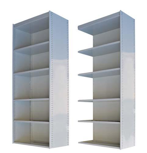 shelving is a bolted construction which forms a strong, stable storage unit that can be easily extended, re-configured or relocated as storage needs change over time Each shelving set comes standard