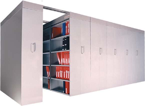By converting standard static shelving to mobile shelving, up to 70% of your floor space can be saved, maximizing the available area Each system is individually tailored to suit the specific need &