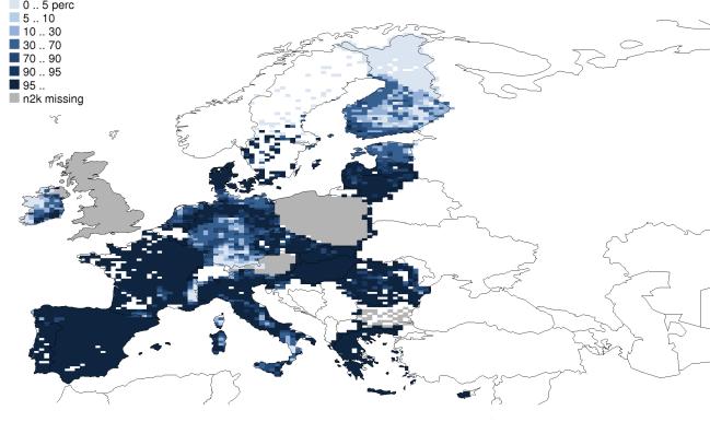 3.3.3 Eutrophication Threat to biodiversity of Natura2000 areas In addition to fragmentation and climate change, excess nitrogen deposition constitutes an important threat to biodiversity in areas