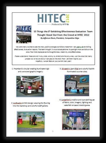 Resources to Improve Scoring E3 Resource Report & Standout Exhibit report hosted on HITEC Exhibitor Enrichment page.
