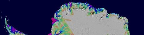 Antarctic Mass Loss To infer the ice sheet's mass, ice flowing out of Antarctica's glacial drainage