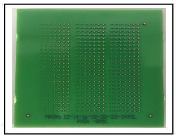 Figure 1 -Cu-OSP test board Nominal Pad Diameter (mils) Measured Pad Diameter (mils)