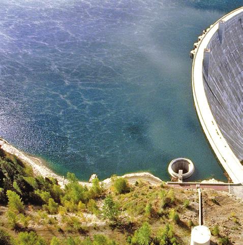 The water (fuel) is reused over and over as it moves downriver through multiple dams. Hydropower produces no carbon emissions.