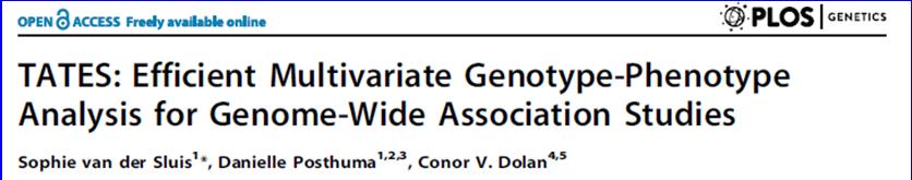 Commonly Used Software FBAT Family based association analysis PLINK Whole genome association analysis toolset SAGE (ASSOC) Statistical Analysis for Genetic Epidemiology LMEKIN in R Mixed-model