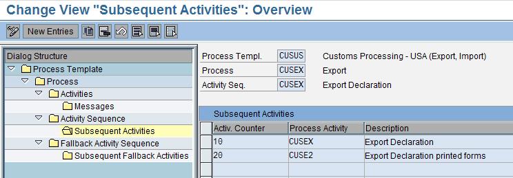 44 Define Fall-back Activities Sequence Here, you define the default activity sequence in case the AES system is down, or the communication between the GTS system and the AES system is broken.