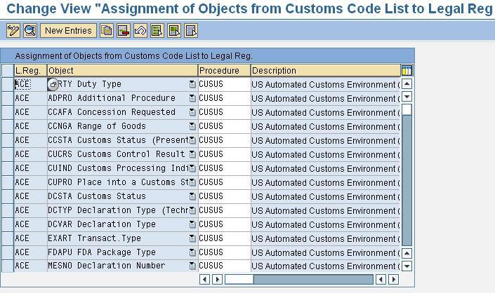 46 Assign Customs Code List In this step, you select which customs code lists are valid for your legal regulation.