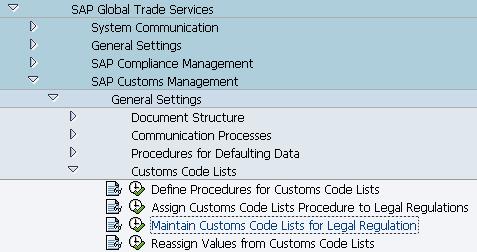 Maintain Customs Code Lists for Legal Regulation Maintain the previous documents for CUII types with compliance License and License Exemption Type Codes (AES Appendix F - License