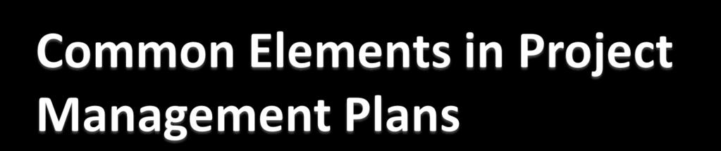 Project Title Project Purpose Project Organization Project Governance Scope Management Budget Management Schedule